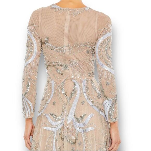MAC DUGGAL Women’s Long Sleeve Embellished Illusion Evening Gown in the Size 18 - Picture 11 of 14